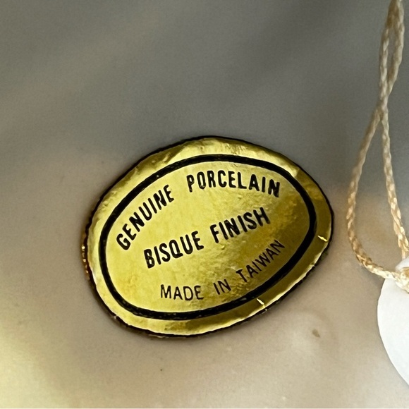 Lefton? Porcelain Bell Set Girl White Apron Baker Pink Roses Chef Garden Lot 2x - Picture 6 of 11